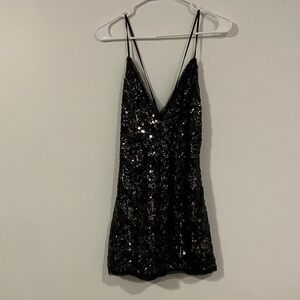 NBD Black Sequin Mini Dress